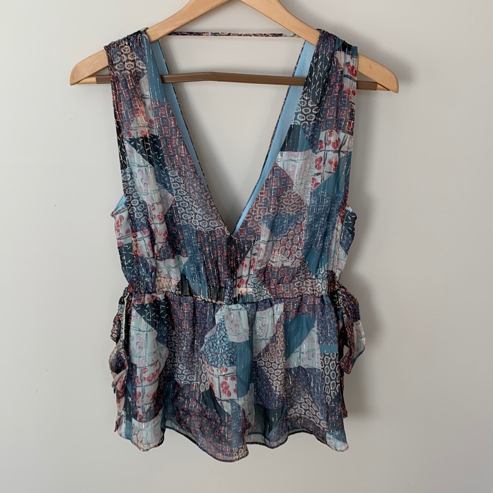 Multi colored sheer top